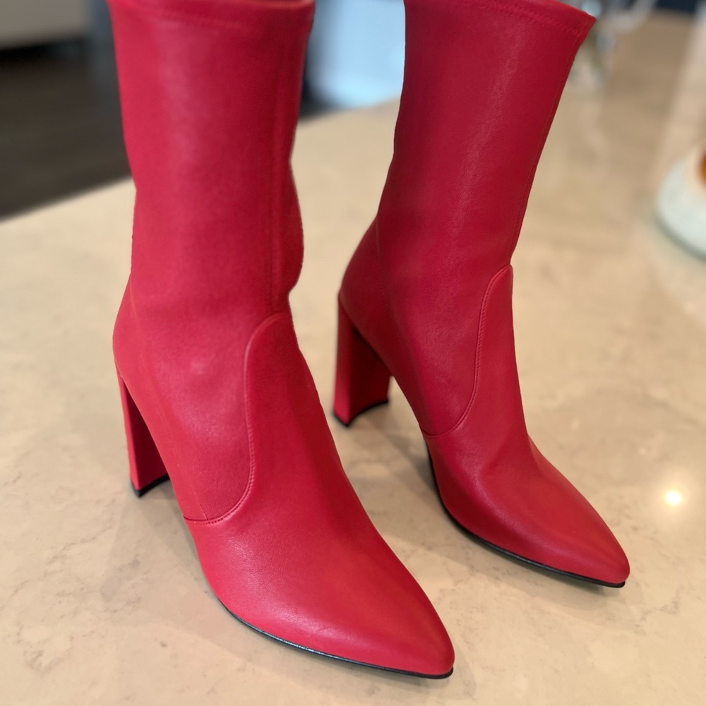 Stuart Weitzman Red Heeled Boots